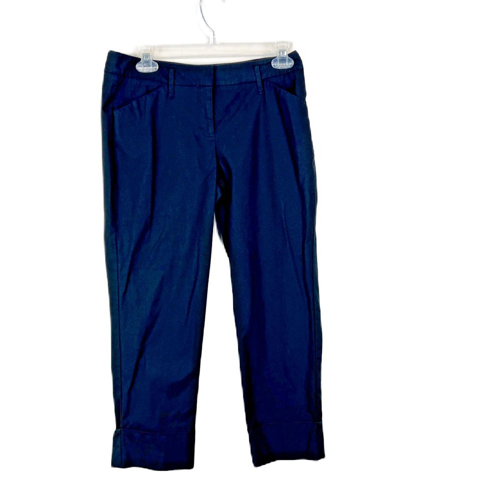 New York & Company Pants Women 2 Black Cropped Stretch Trousers Ankle Bottoms